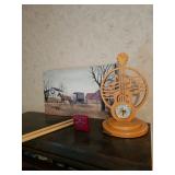 Guitar Themed Clock, Amish Scenery Artwork 