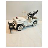 Tonka Metal Toy Truck White Jeep Wrecker With Plow 