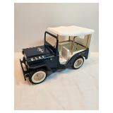 Tonka Metal Toy Truck USAF Jeep Wrangler Blue With White Top