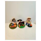 Lot Of 3 Annalee Fall Dolls