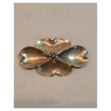 Sterling Silver Flowers Brooch