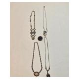 Antique Sterling Necklaces And Pendant 