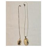 Pair Scrimshaw Necklaces