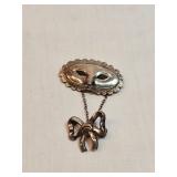 Sterling Mask Brooch 