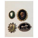 4 Brooches Lot