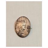Antique Lady Face Brooch