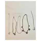 5 Sterling Necklaces