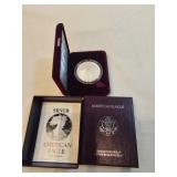 1990 Walking Liberty Silver Dollar With Case And COA