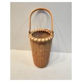 Tall And Narrow Nantucket Basket Signed LRJ