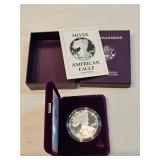 1990 Walking Liberty Silver Eagle With Case And COA