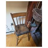 Wood Chair, Straw Broom