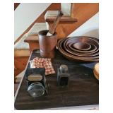 Wooden Mixing Bowls, Wooden Mortar and Pestle, Grinder