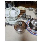 Plates, Bowls, Saucers, Pots, Sugar Bowl, Creamer pitcher