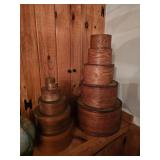 Round Nesting Wooden boxes