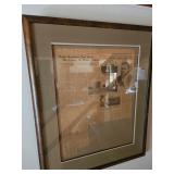 Framed Newspaper Article