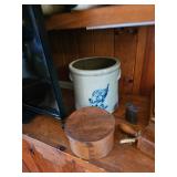 Round Wood Box, Stoneware