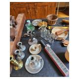 Candle Stick Holders, Glass Jars, Razor Strop