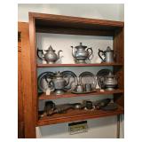 Pewter Tea Pots, Silver Plates