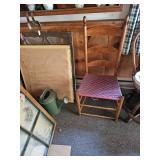 Metal Watering Can, Wood Chair
