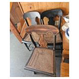 Wood and Wicker Dining Chairs
