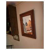 Hanging Wood Framed Mirror