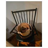 Baskets, Wood Arm Chair