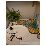 Snowman Plate, Vase