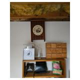 Wall Clock, Scale, Wooden Drawers