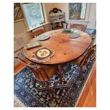 Wood Kitchen Table with Chairs, Oriental Area Rug