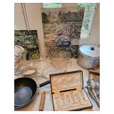 Glassware, Oil Painting by James E Hughes, Pot, Cordial Glass Set