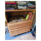 Books, Wooden Flat File Cabinet
