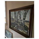 Birch Tree Themed Oil Painting by James E Hughes