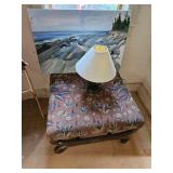 Nautical Themed Oil Painting by James E Hughes, Table Lamp, Ottoman