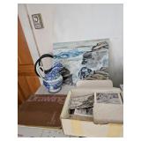 Nautical Themed Oil Painting by James E Hughes, Blue Pitcher