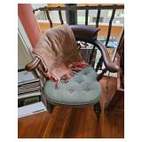 Wood Chair, Blanket 