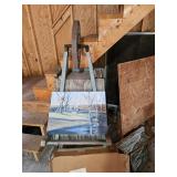 Oil Based Painting by James E Hughes, Antique Wheel Barrow