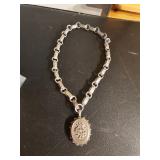 Silver Necklace/Locket & Book Chain