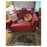 Arm Chair, Throw Pillow, Silver Plate, Oriental Rug