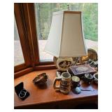 Lamp, Beer Stein, Silver Plates, Jewelry Box