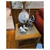 End Table, Vase, LED Table Lamp