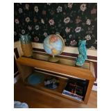 Globe, Bookshelf, Owl Statue