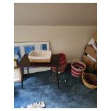 End Table, Wicker Basket