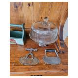 Glass Pie Plate with Cover, Mezzaluna/Herb Chopper