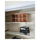 Folding Plastic Step Stool, Wood Box