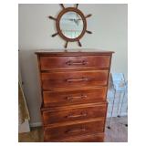 Wood Chest Drawers, Wall Mirror