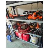 Leaf Blower, Lawn Edger, Gas Cans