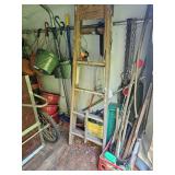 Wood Ladder, Hanging Baskets, Chains, Garden Shed Items