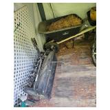 Tow Behind Lawn aerator, Wheelbarrow