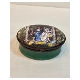 Antique Enamel Trinket Box 