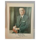 Autographed Photo Of J Edgar Hoover Dated Oct 4 1968 
